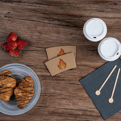Restpresso Kraft Paper Fire Emoji Coffee Cup Sleeve - Fits 12 / 16 / 20 oz Cups - 1000 count box