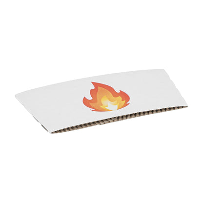 Restpresso White Paper Fire Emoji Coffee Cup Sleeve - Fits 12 / 16 / 20 oz Cups - 1000 count box