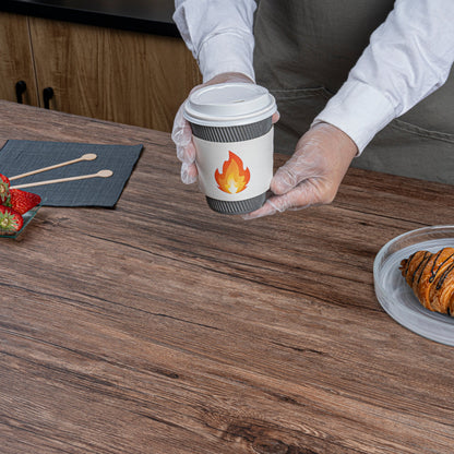 Restpresso White Paper Fire Emoji Coffee Cup Sleeve - Fits 12 / 16 / 20 oz Cups - 1000 count box