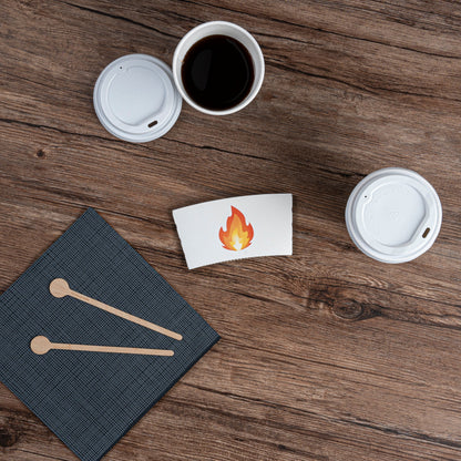 Restpresso White Paper Fire Emoji Coffee Cup Sleeve - Fits 12 / 16 / 20 oz Cups - 1000 count box