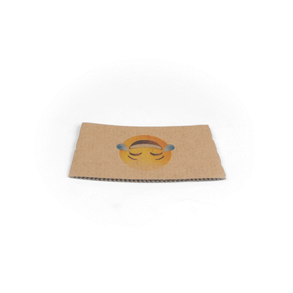 Restpresso Kraft Paper Crying Laughing Emoji Coffee Cup Sleeve - Fits 12 / 16 / 20 oz Cups - 1000 count box