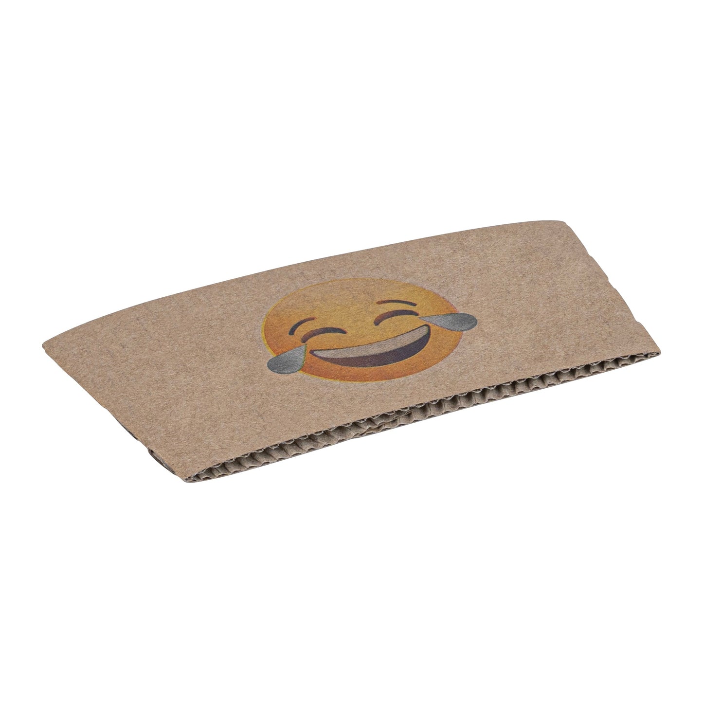 Restpresso Kraft Paper Crying Laughing Emoji Coffee Cup Sleeve - Fits 12 / 16 / 20 oz Cups - 1000 count box