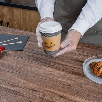 Restpresso Kraft Paper Crying Laughing Emoji Coffee Cup Sleeve - Fits 12 / 16 / 20 oz Cups - 1000 count box