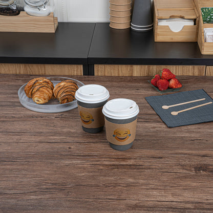 Restpresso Kraft Paper Crying Laughing Emoji Coffee Cup Sleeve - Fits 12 / 16 / 20 oz Cups - 1000 count box