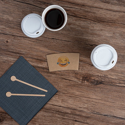 Restpresso Kraft Paper Crying Laughing Emoji Coffee Cup Sleeve - Fits 12 / 16 / 20 oz Cups - 1000 count box