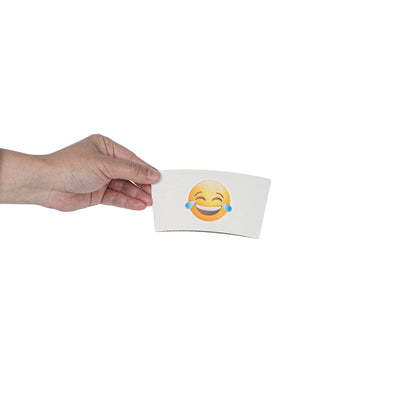Restpresso White Paper Crying Laughing Emoji Coffee Cup Sleeve - Fits 12 / 16 / 20 oz Cups - 1000 count box