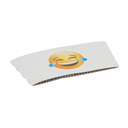 Restpresso White Paper Crying Laughing Emoji Coffee Cup Sleeve - Fits 12 / 16 / 20 oz Cups - 1000 count box