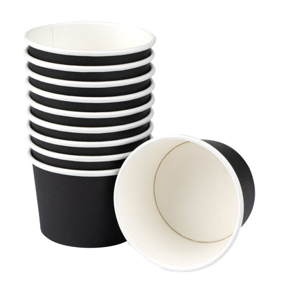 Coppetta 4 oz Round Black Paper To Go Cup - 3" x 3" x 2 1/2" - 50 count box