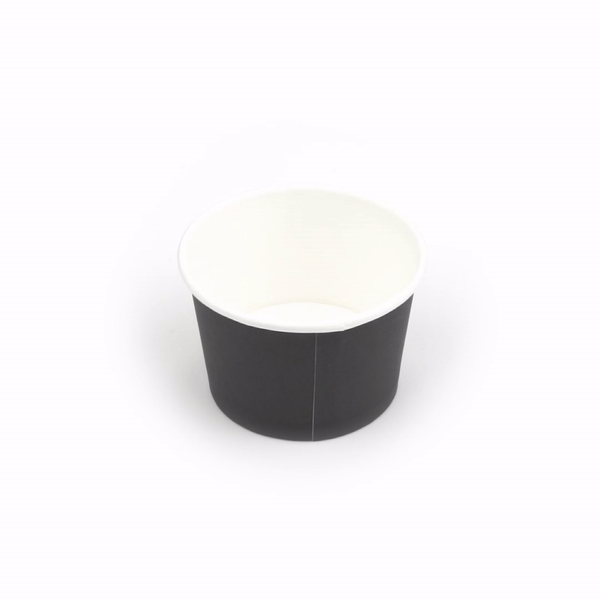 Coppetta 4 oz Round Black Paper To Go Cup - 3" x 3" x 2 1/2" - 50 count box