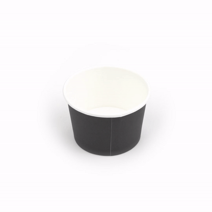 Coppetta 4 oz Round Black Paper To Go Cup - 3" x 3" x 2 1/2" - 50 count box