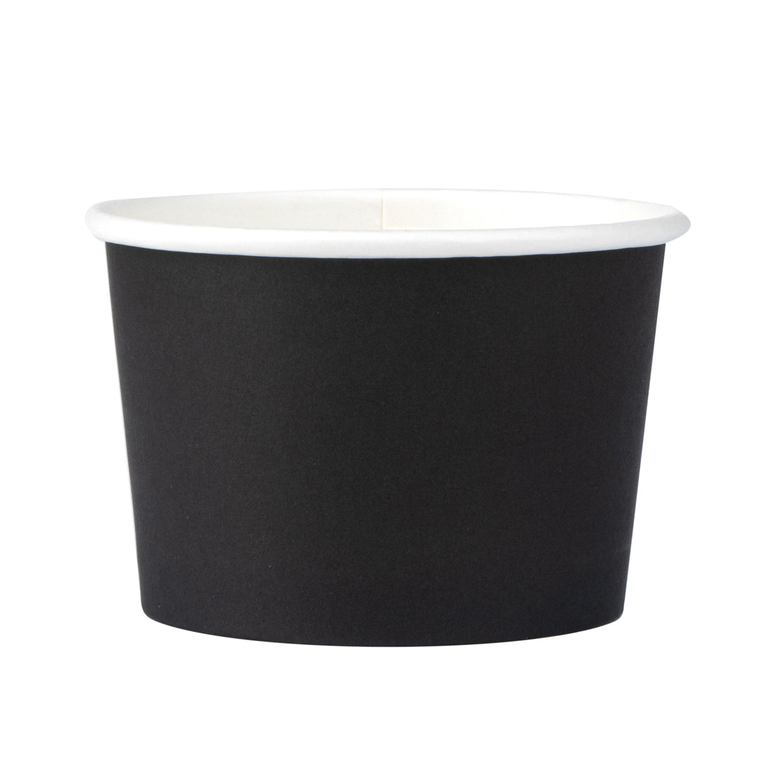 Coppetta 4 oz Round Black Paper To Go Cup - 3" x 3" x 2 1/2" - 50 count box