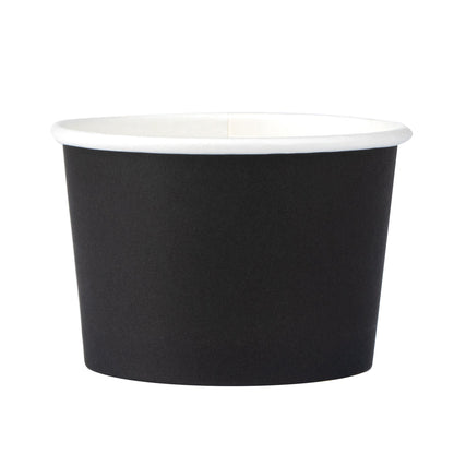 Coppetta 4 oz Round Black Paper To Go Cup - 3" x 3" x 2 1/2" - 50 count box