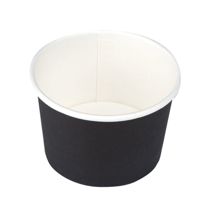 Coppetta 4 oz Round Black Paper To Go Cup - 3" x 3" x 2 1/2" - 50 count box