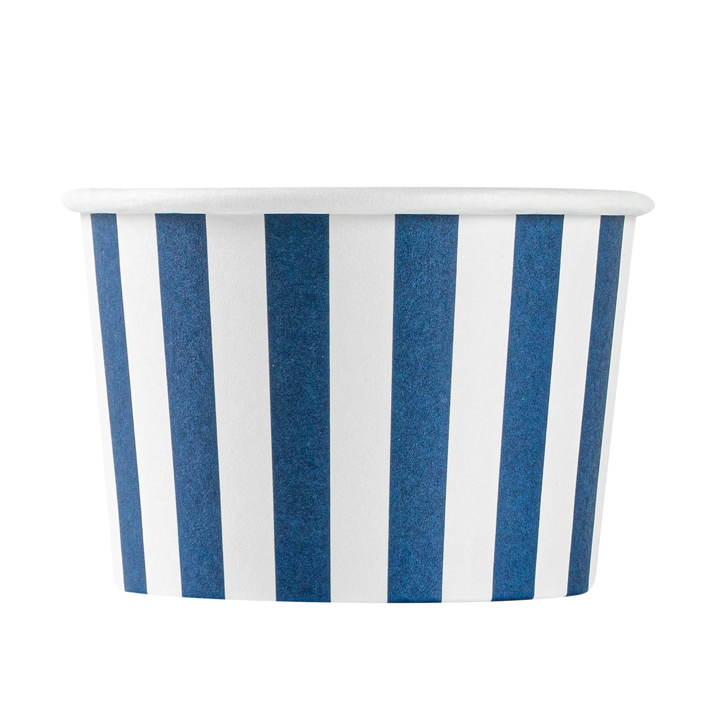 Coppetta 4 oz Round Blue and White Stripe Paper To Go Cup - 3" x 3" x 2 1/2" - 200 count box