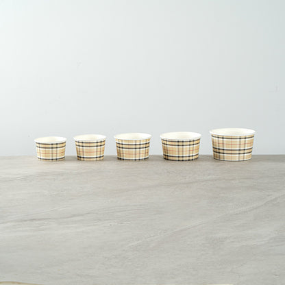 Coppetta 4 oz Round Plaid Paper To Go Cup - 3" x 3" x 2 1/2" - 50 count box