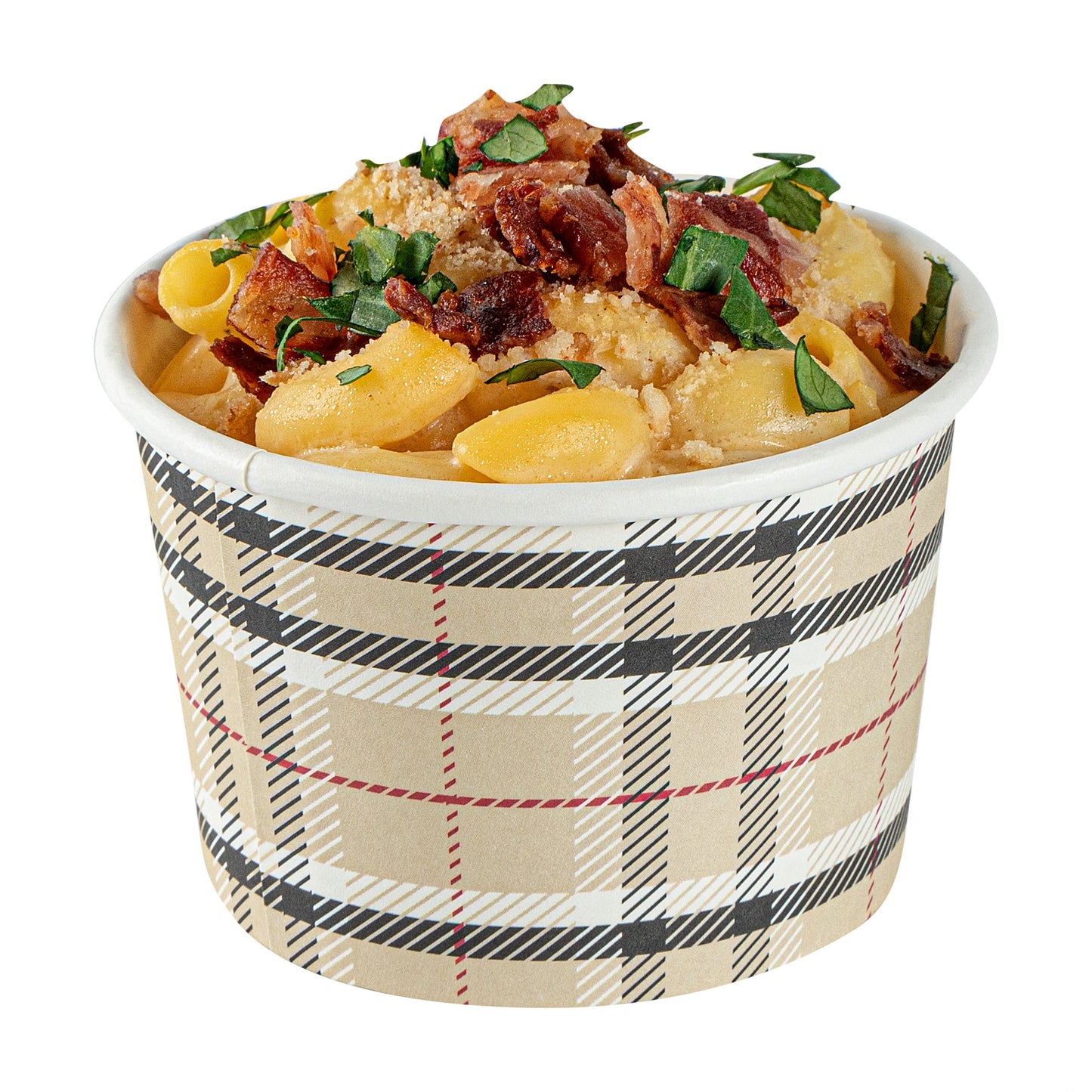 Coppetta 4 oz Round Plaid Paper To Go Cup - 3" x 3" x 2 1/2" - 200 count box