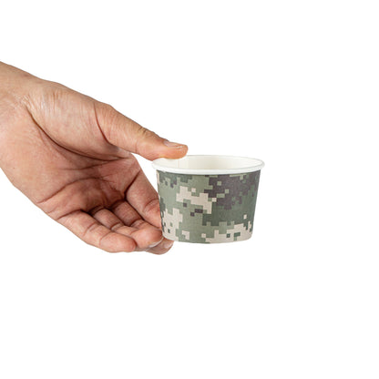 Coppetta 4 oz Round Camouflage Paper To Go Cup - 3" x 3" x 2 1/2" - 50 count box