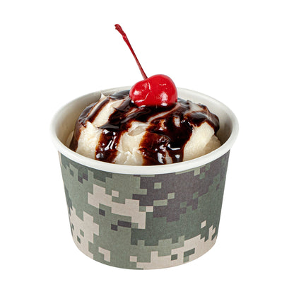 Coppetta 4 oz Round Camouflage Paper To Go Cup - 3" x 3" x 2 1/2" - 200 count box