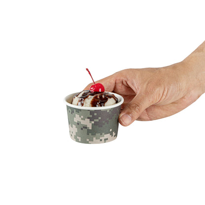 Coppetta 4 oz Round Camouflage Paper To Go Cup - 3" x 3" x 2 1/2" - 200 count box