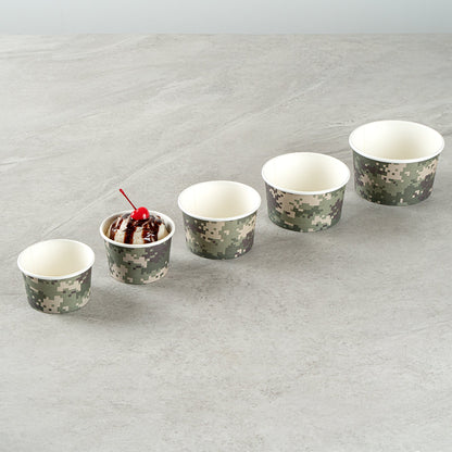 Coppetta 4 oz Round Camouflage Paper To Go Cup - 3" x 3" x 2 1/2" - 200 count box