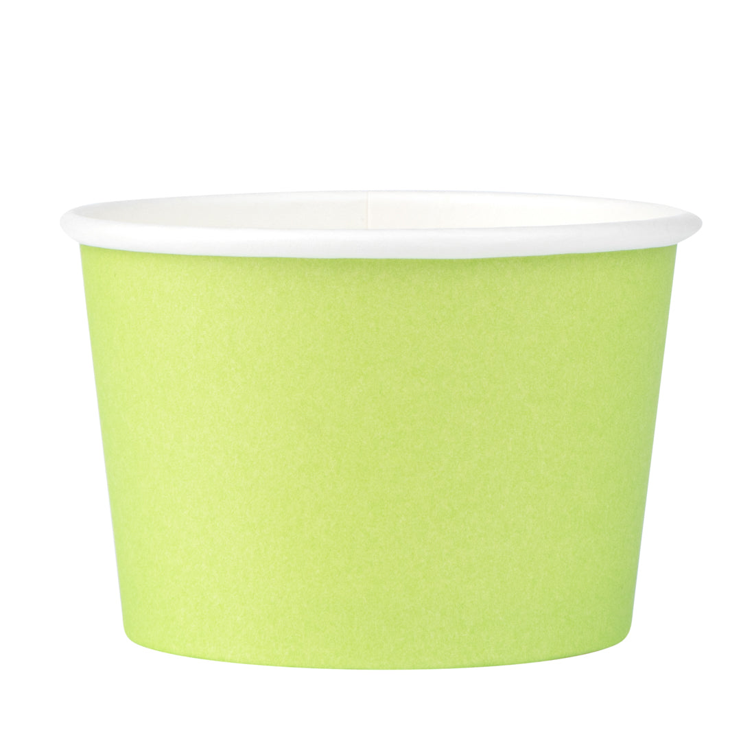Coppetta 4 oz Round Eco Green Paper To Go Cup - 3" x 3" x 2 1/2" - 50 count box