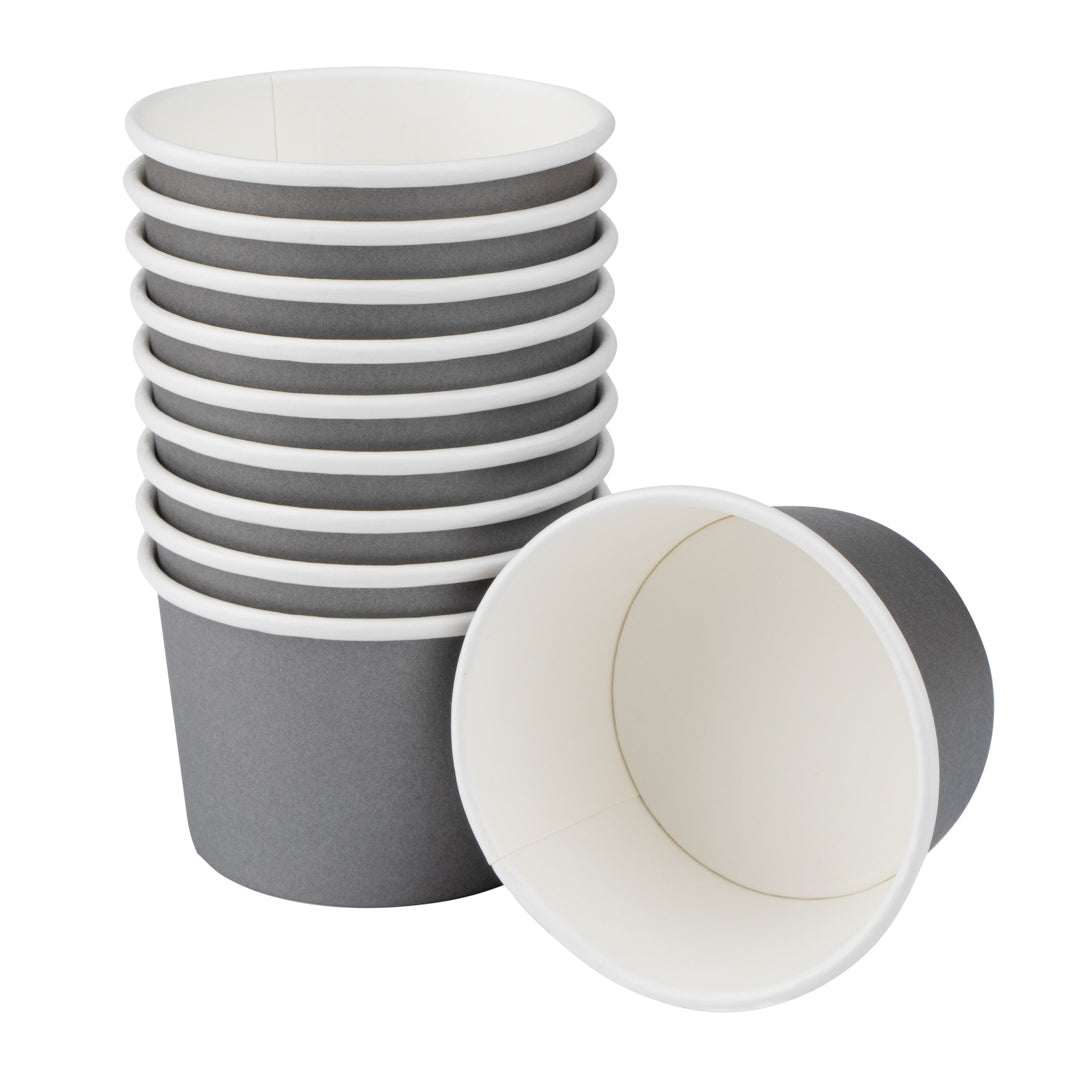 Coppetta 4 oz Round Gray Paper To Go Cup - 3" x 3" x 2 1/2" - 50 count box