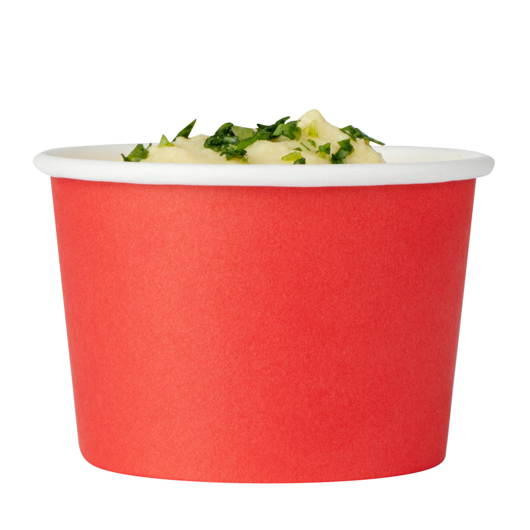 Coppetta 4 oz Round Red Paper To Go Cup - 3" x 3" x 2 1/2" - 50 count box