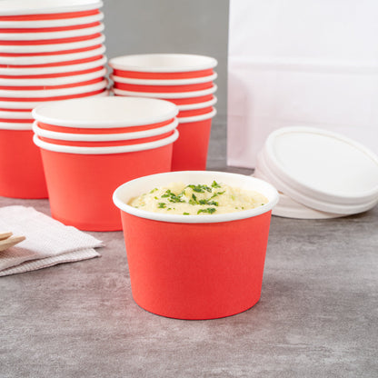 Coppetta 4 oz Round Red Paper To Go Cup - 3" x 3" x 2 1/2" - 50 count box