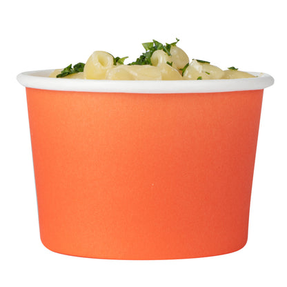 Coppetta 4 oz Round Tangerine Orange Paper To Go Cup - 3" x 3" x 2 1/2" - 200 count box