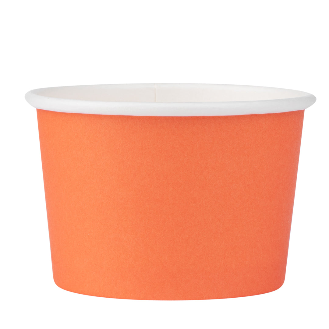 Coppetta 4 oz Round Tangerine Orange Paper To Go Cup - 3" x 3" x 2 1/2" - 200 count box