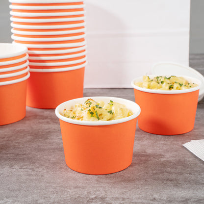 Coppetta 4 oz Round Tangerine Orange Paper To Go Cup - 3" x 3" x 2 1/2" - 200 count box