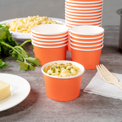 Coppetta 4 oz Round Tangerine Orange Paper To Go Cup - 3" x 3" x 2 1/2" - 200 count box