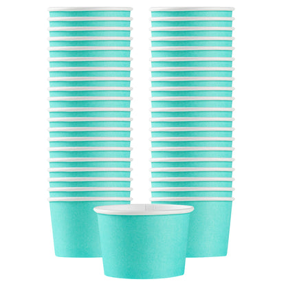 Coppetta 4 oz Round Turquoise Paper To Go Cup - 3" x 3" x 2 1/2" - 200 count box