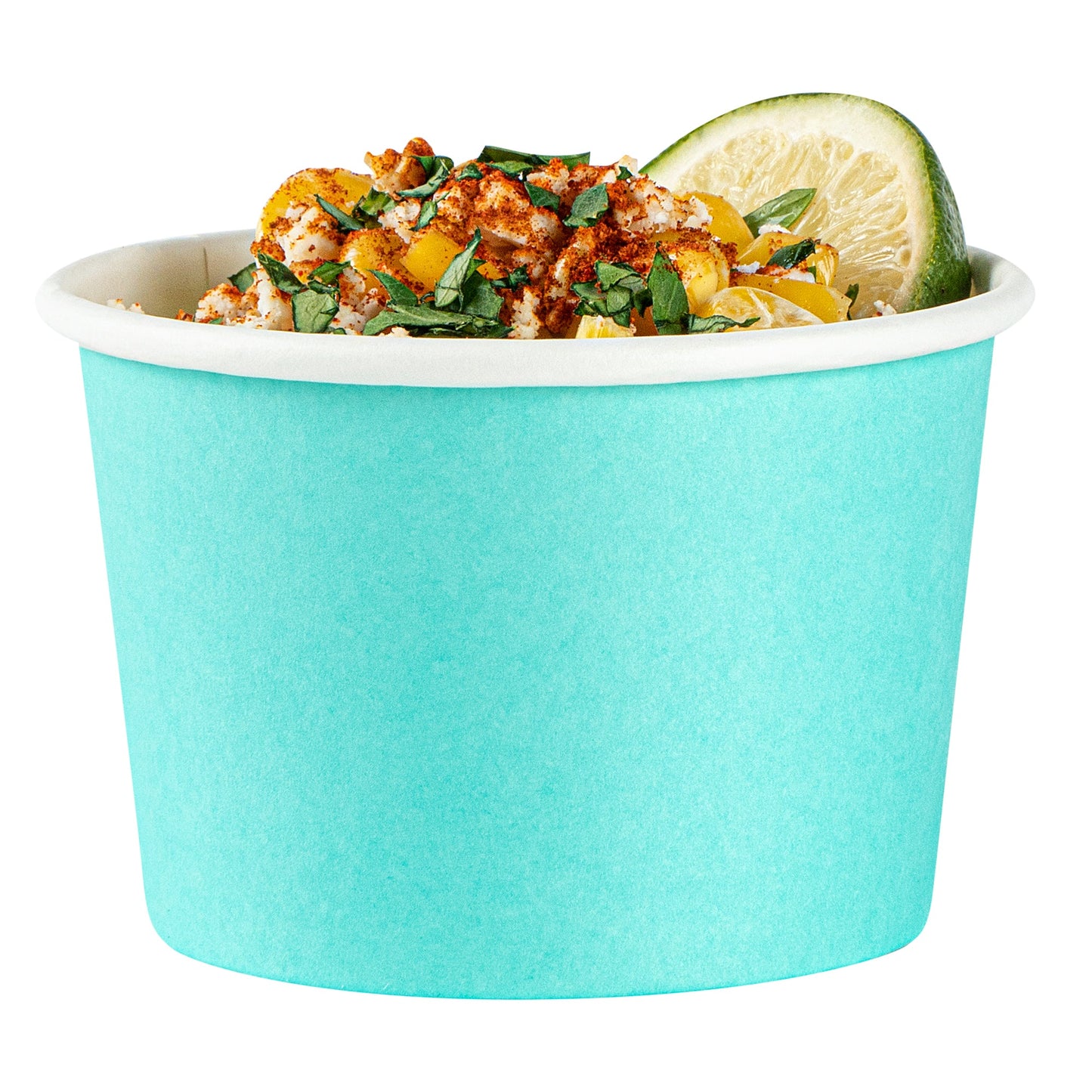 Coppetta 4 oz Round Turquoise Paper To Go Cup - 3" x 3" x 2 1/2" - 200 count box