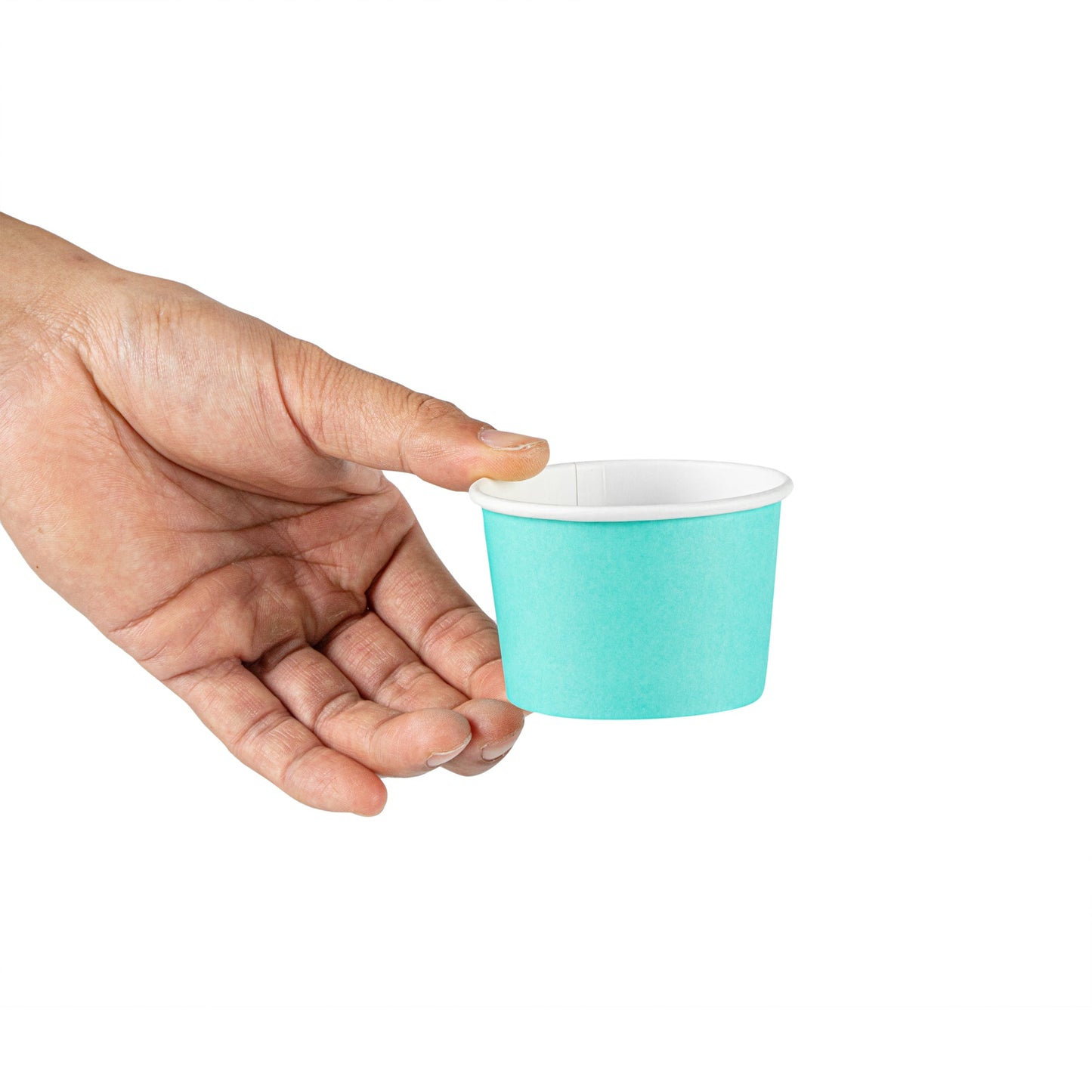 Coppetta 4 oz Round Turquoise Paper To Go Cup - 3" x 3" x 2 1/2" - 200 count box