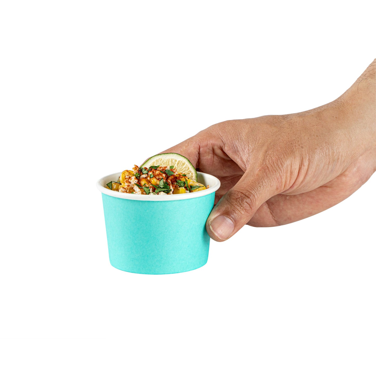 Coppetta 4 oz Round Turquoise Paper To Go Cup - 3" x 3" x 2 1/2" - 200 count box