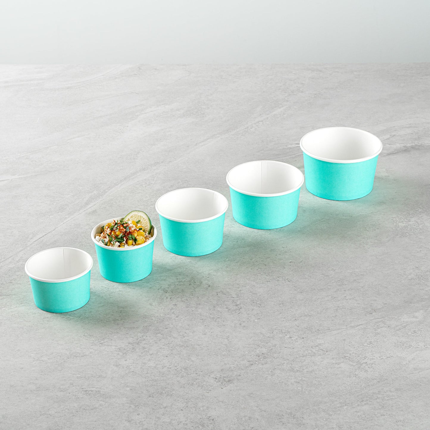 Coppetta 4 oz Round Turquoise Paper To Go Cup - 3" x 3" x 2 1/2" - 200 count box