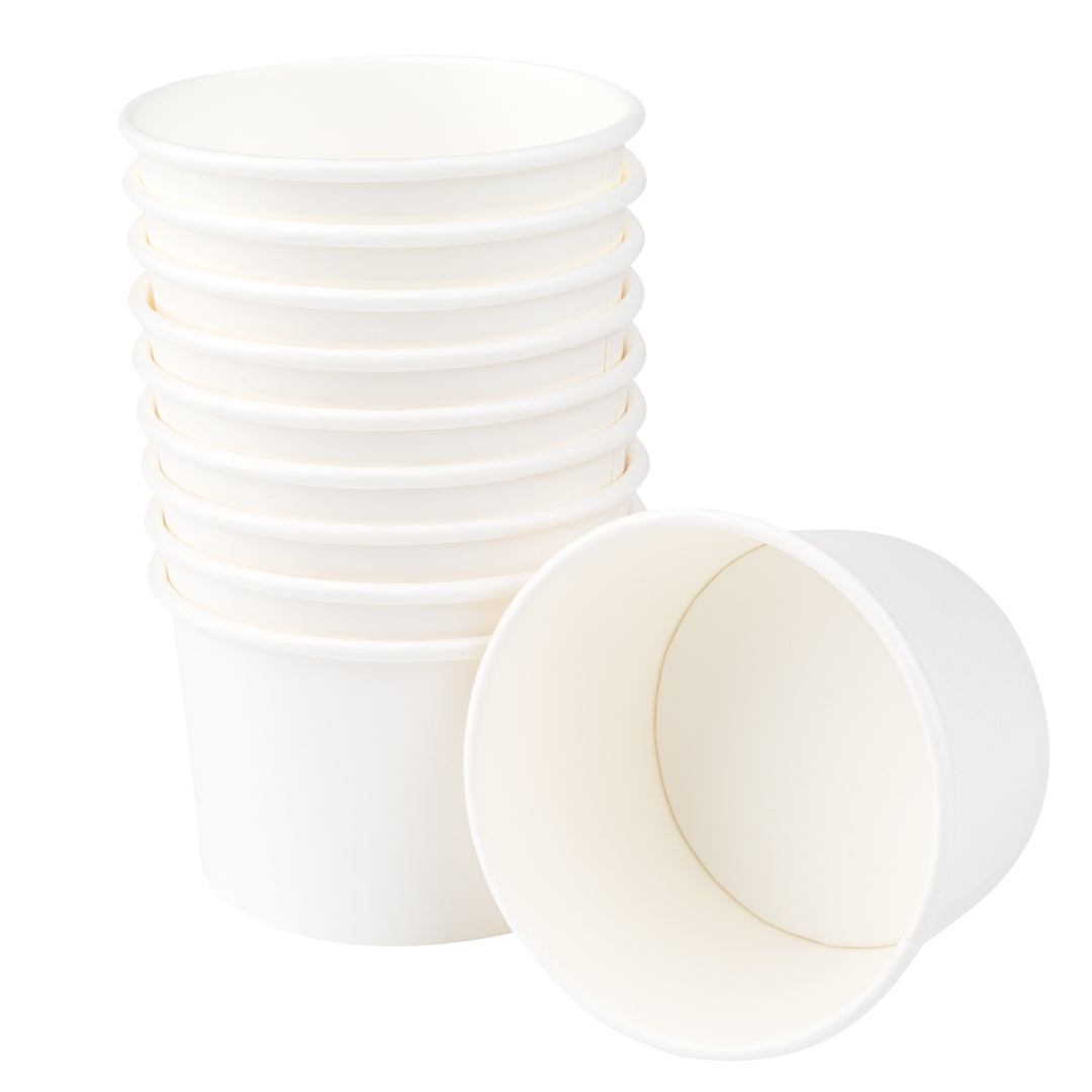 Coppetta 4 oz Round White Paper To Go Cup - 3" x 3" x 2 1/2" - 50 count box