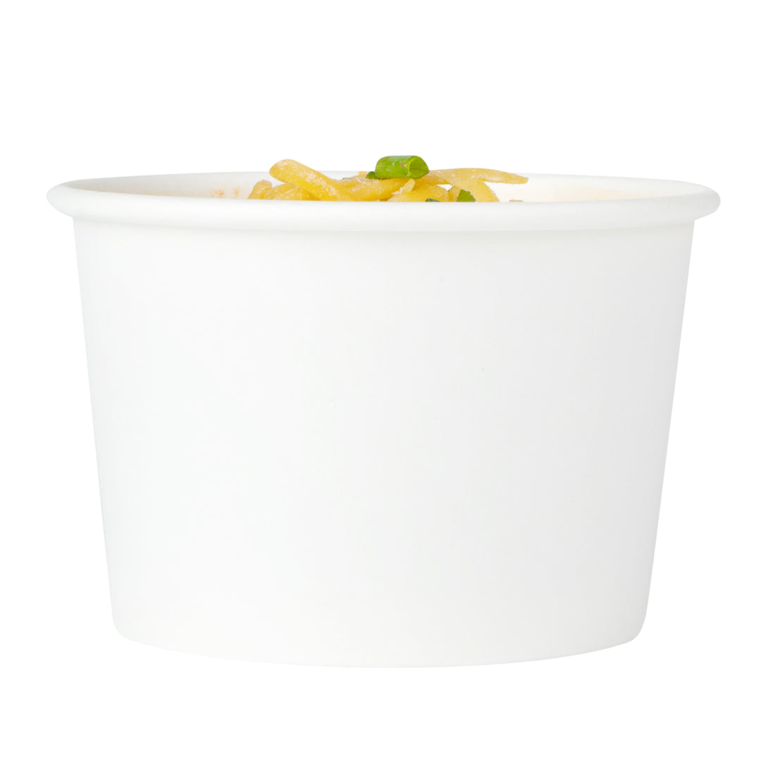 Coppetta 4 oz Round White Paper To Go Cup - 3" x 3" x 2 1/2" - 200 count box