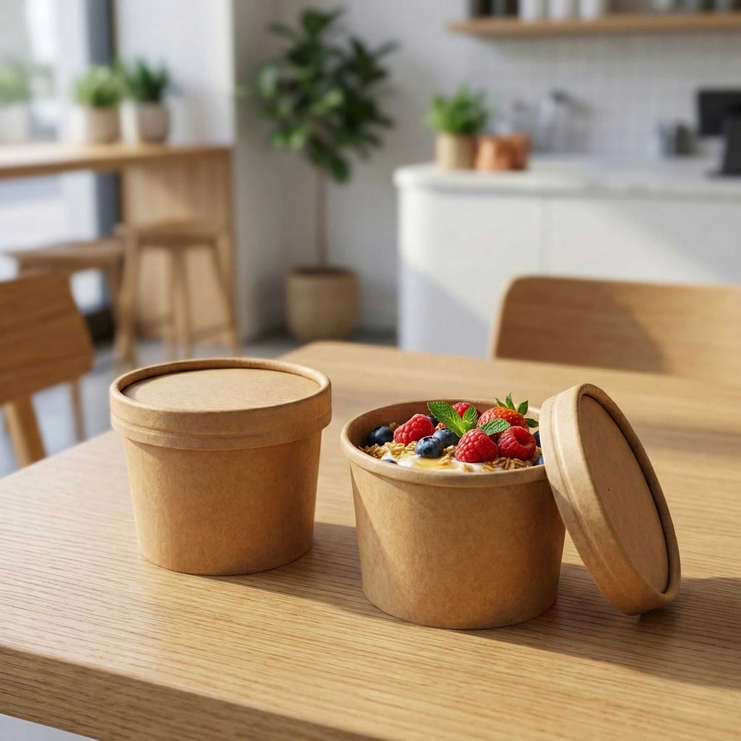 Coppetta Round Kraft Paper To Go Cup Lid - Fits 4 oz - 200 count box