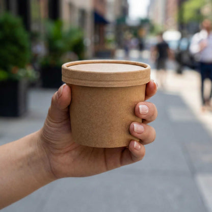 Coppetta Round Kraft Paper To Go Cup Lid - Fits 4 oz - 50 count box