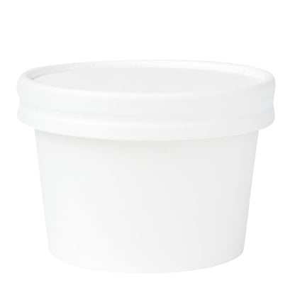 Coppetta Round White Paper To Go Cup Lid - Fits 4 oz - 50 count box