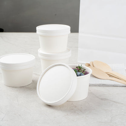 Coppetta Round White Paper To Go Cup Lid - Fits 4 oz - 50 count box