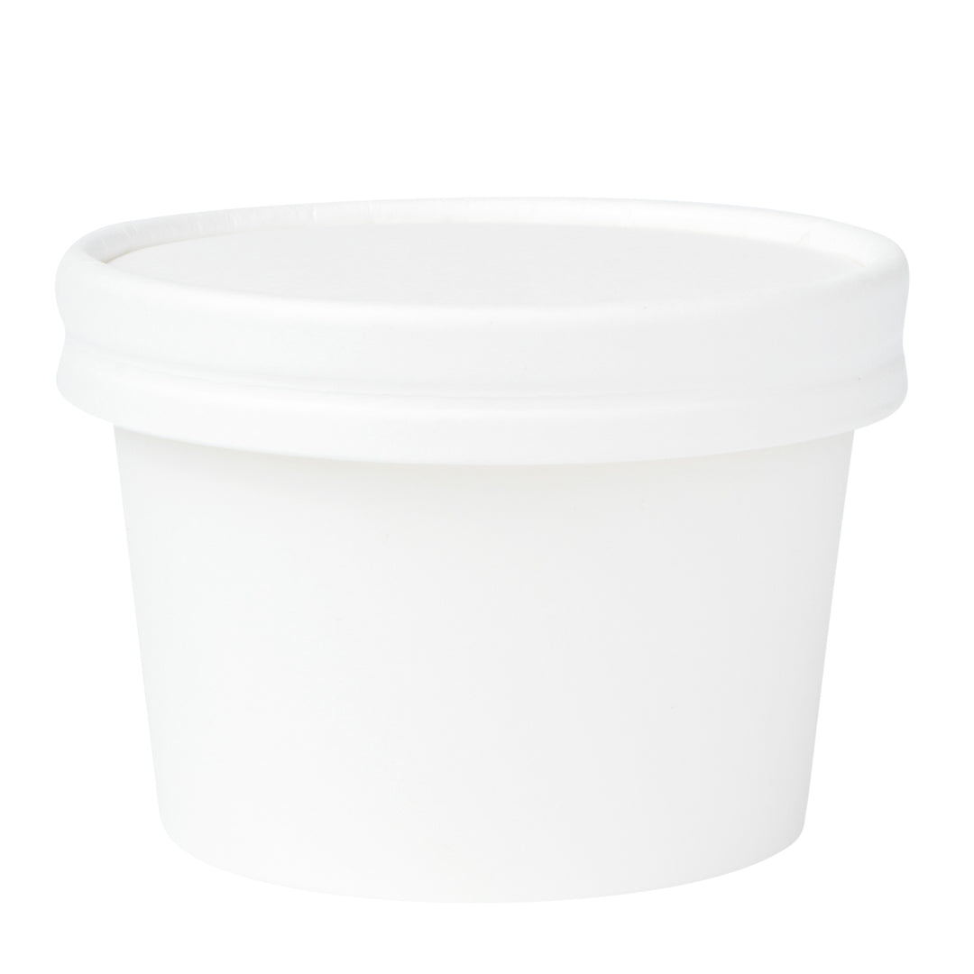 Coppetta Round White Paper To Go Cup Lid - Fits 4 oz - 200 count box