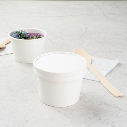 Coppetta Round White Paper To Go Cup Lid - Fits 4 oz - 200 count box