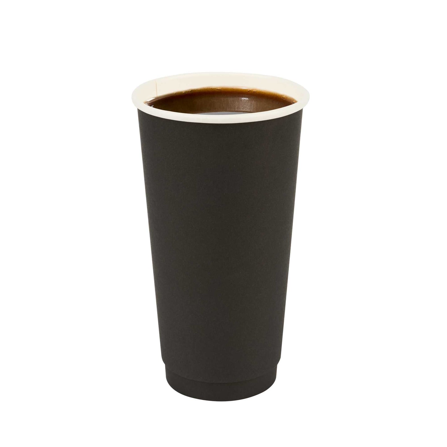 Restpresso 20 oz Black Paper Coffee Cup - Double Wall - 3 1/2" x 3 1/2" x 6 1/4" - 10 count box