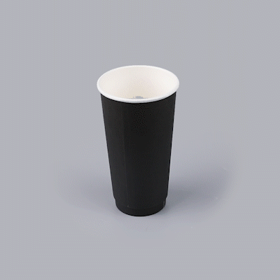 Restpresso 20 oz Black Paper Coffee Cup - Double Wall - 3 1/2" x 3 1/2" x 6 1/4" - 10 count box