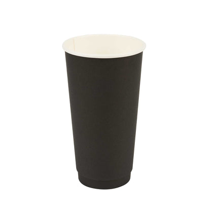 Restpresso 20 oz Black Paper Coffee Cup - Double Wall - 3 1/2" x 3 1/2" x 6 1/4" - 10 count box