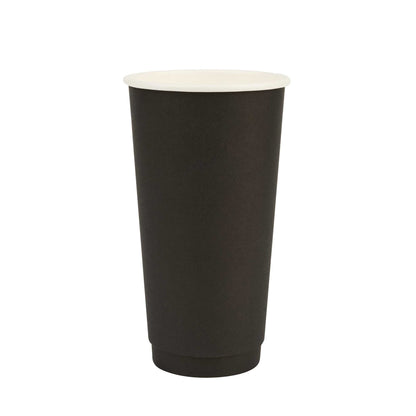 Restpresso 20 oz Black Paper Coffee Cup - Double Wall - 3 1/2" x 3 1/2" x 6 1/4" - 250 count box