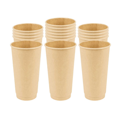 Restpresso 20 oz Kraft Paper Coffee Cup - Double Wall - 3 1/2" x 3 1/2" x 6 1/4" - 10 count box